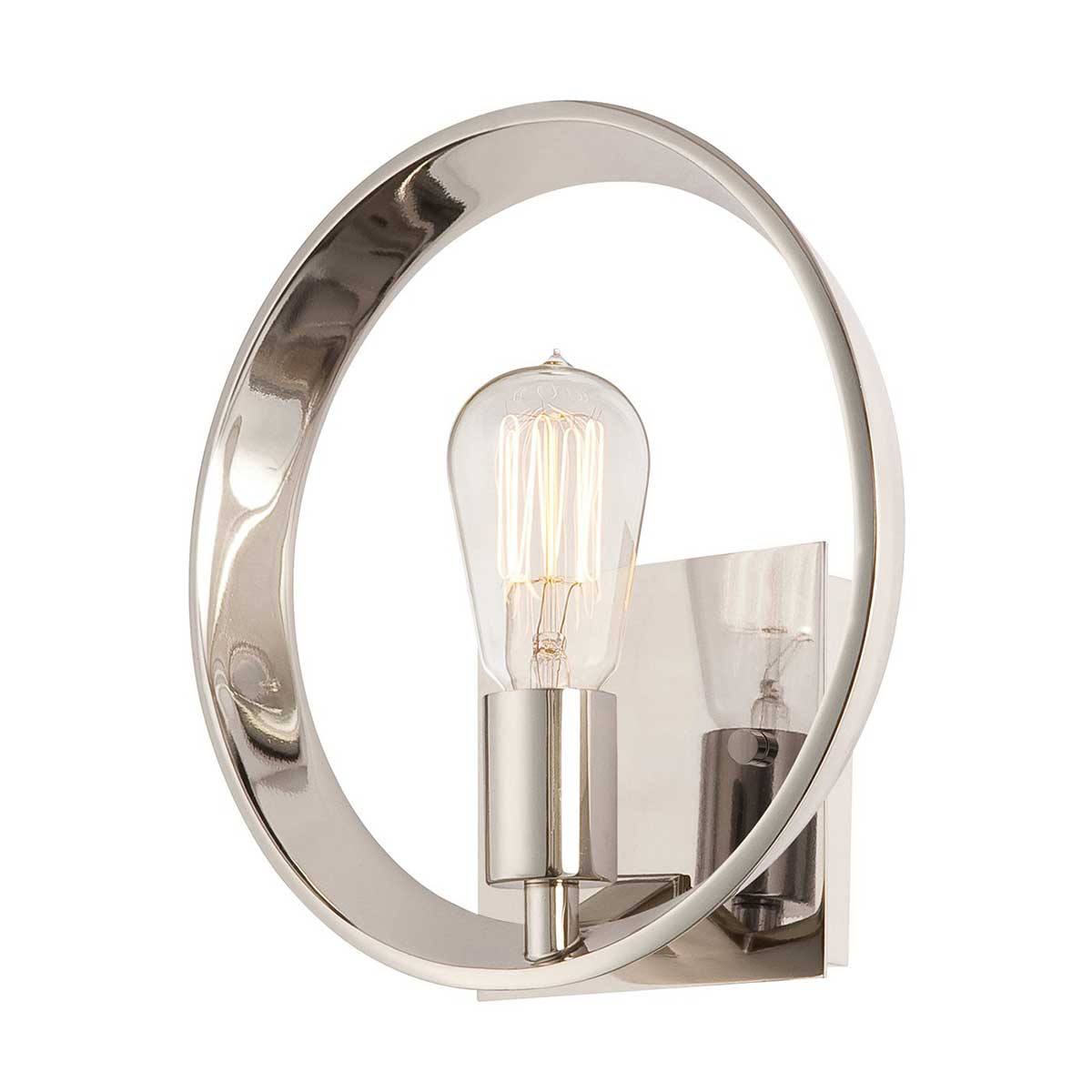 Lampa ścienna - na kole (srebrna) kinkiet do salonu sypialni kuchni (1xE27) Quoizel (Theater)