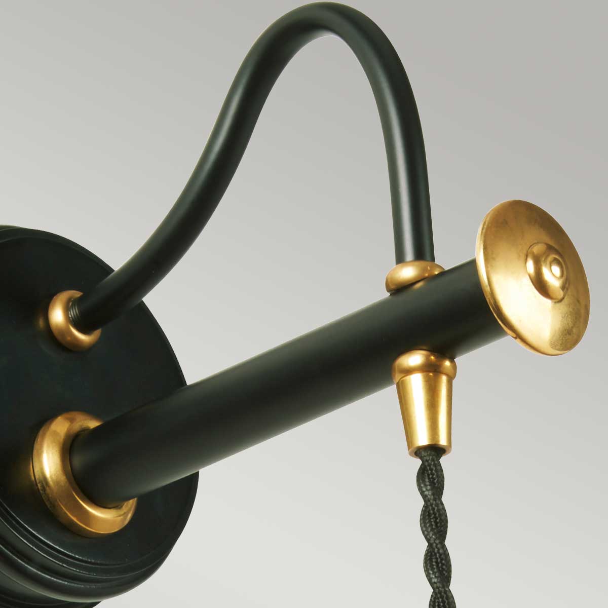 Lampa ścienna - wisząca żarówka (mosiądz, czarny 1xE27) kinkiet do sypialni salonu, Elstead (Douille)