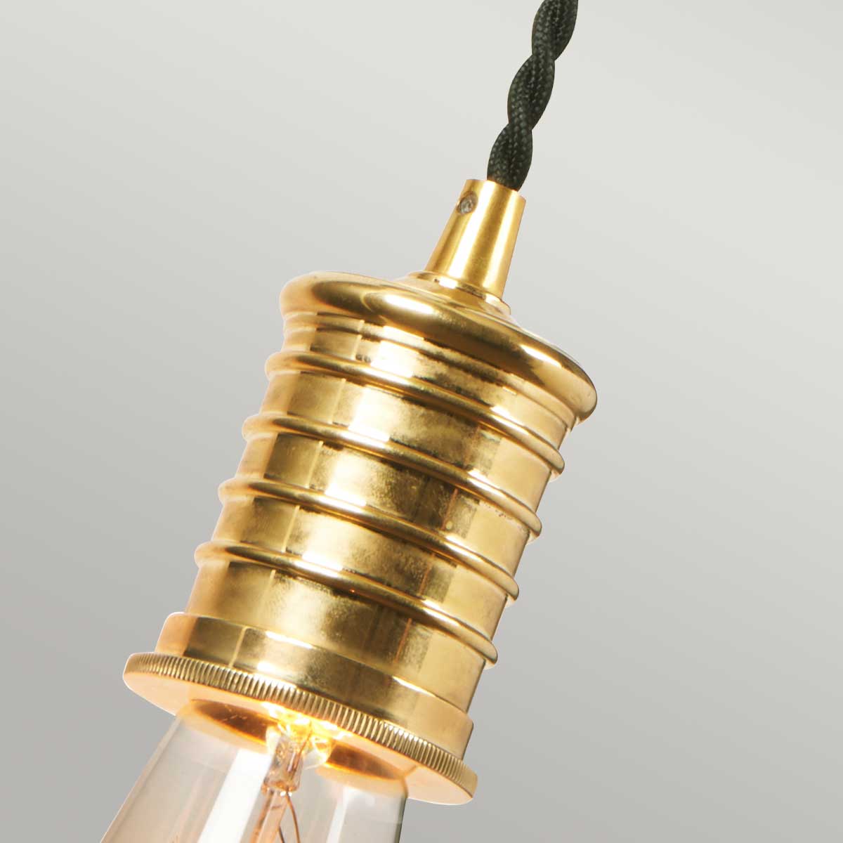 Lampa ścienna - wisząca żarówka (mosiądz, czarny 1xE27) kinkiet do sypialni salonu, Elstead (Douille)