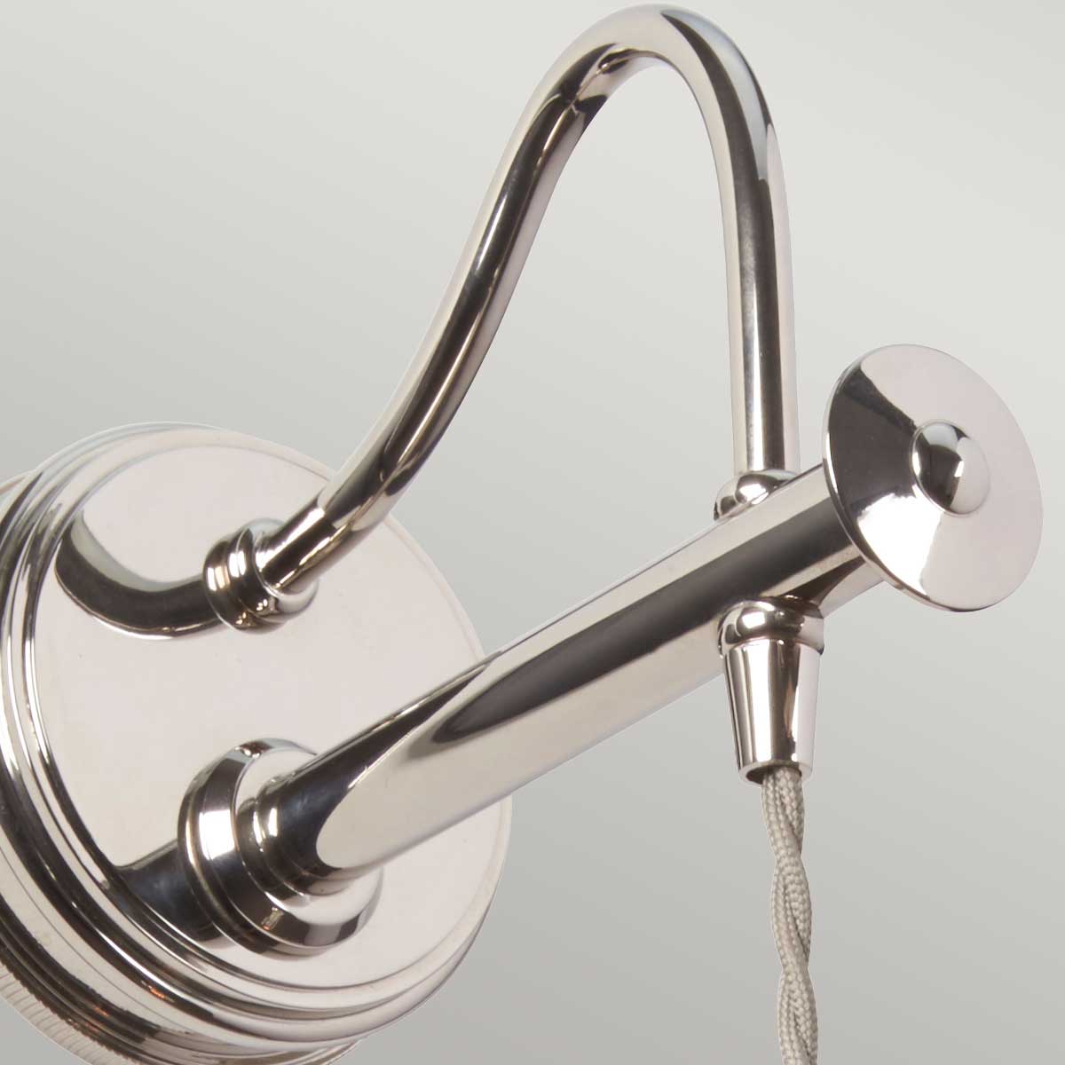 Lampa ścienna - wisząca żarówka (nikiel 1xE27) kinkiet do sypialni salonu, Elstead (Douille)