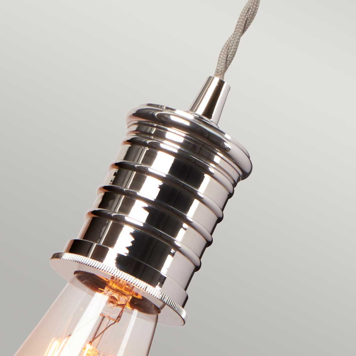 Lampa ścienna - wisząca żarówka (nikiel 1xE27) kinkiet do sypialni salonu, Elstead (Douille)
