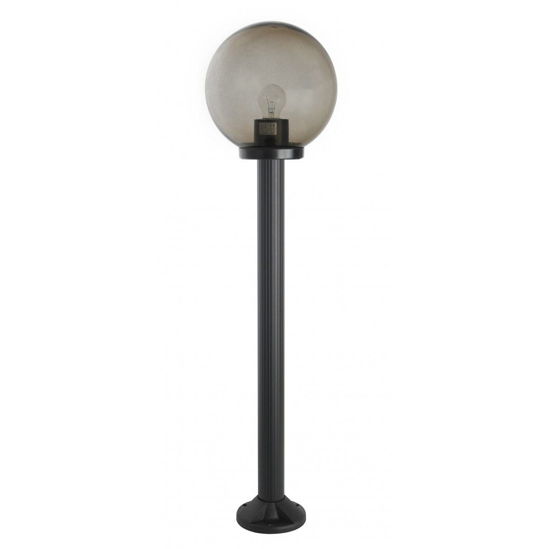 Lampa stojąca 100cm (kula biała/dymiona, 20/25/30cm) ogrodowa zewnętrzna słupek (1x E27) SU-MA (kule K)