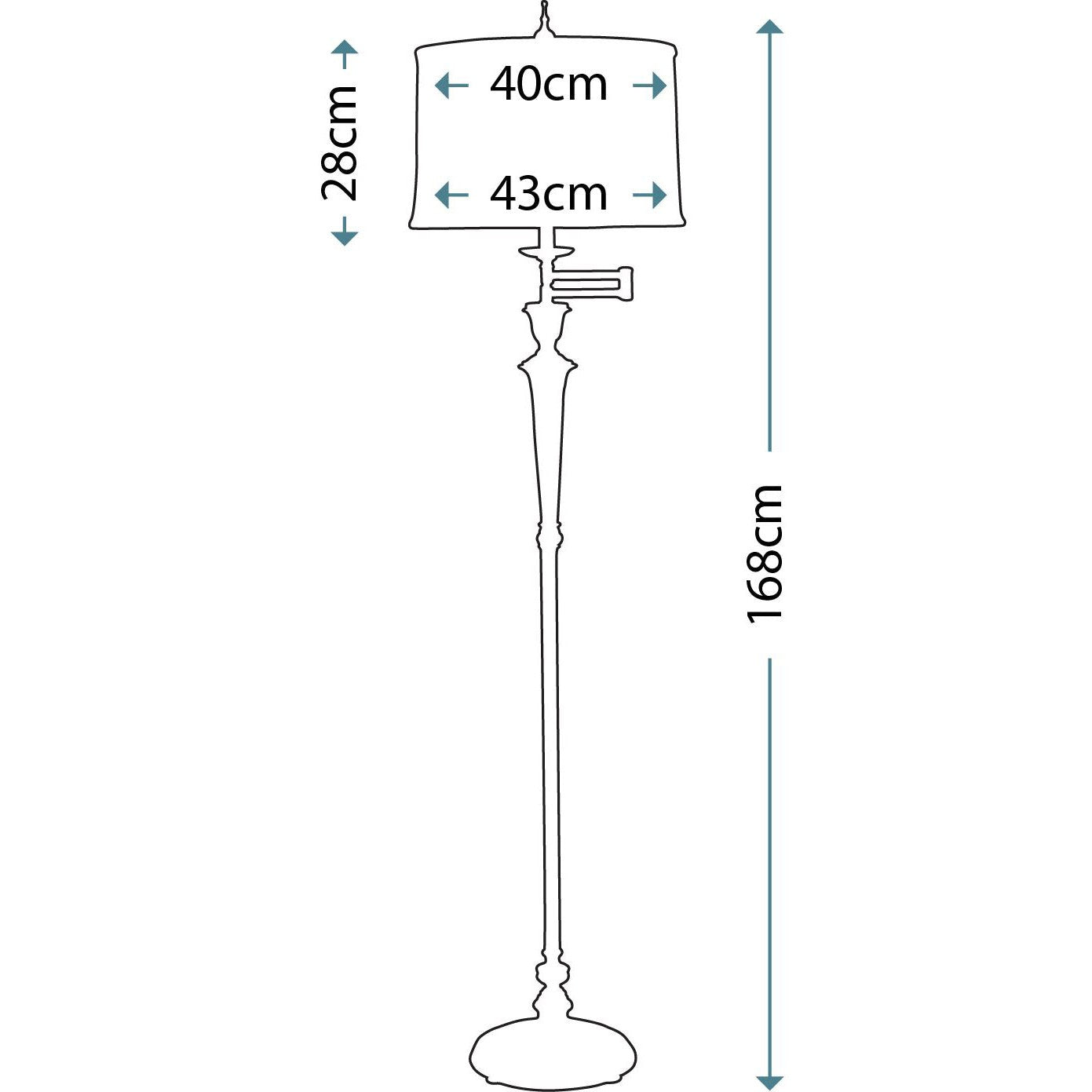 Lampa stojąca 167cm - podłogowa (antyczny nikiel) do salonu sypialni gabinetu (1xE27) Stiffel (Arlington)