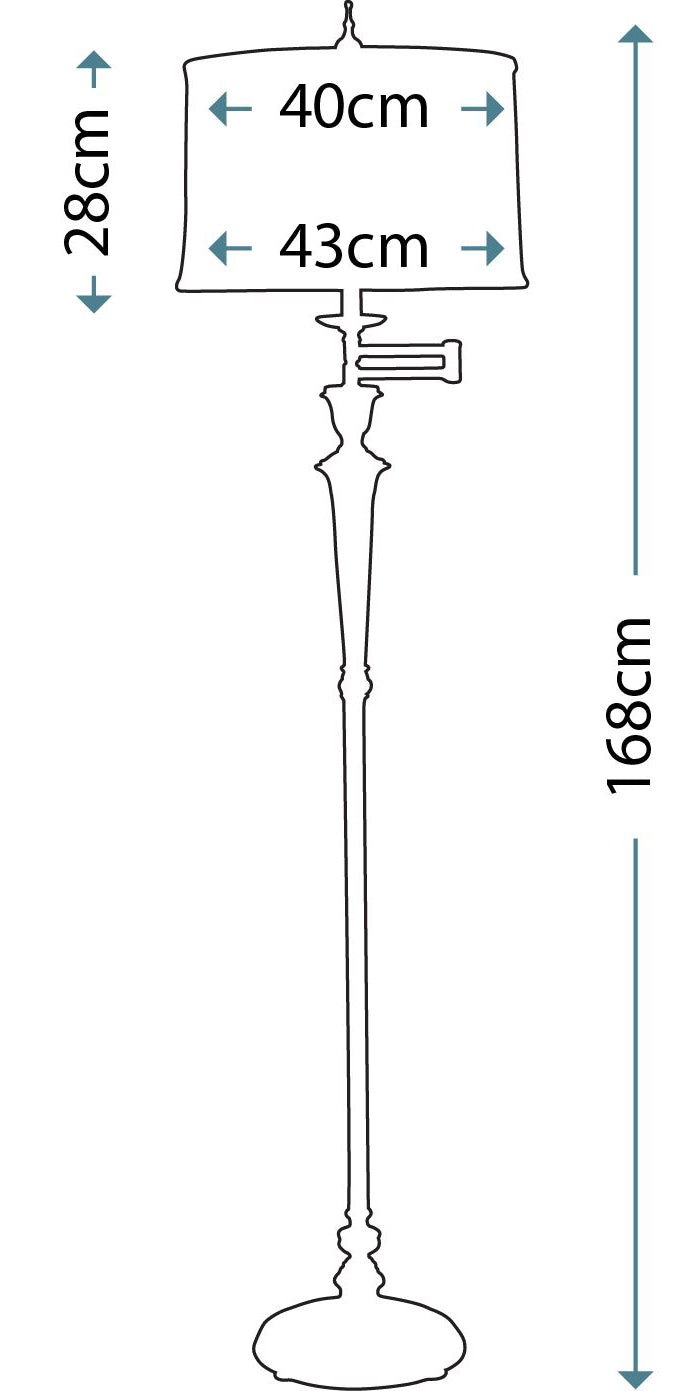 Lampa stojąca 167cm - podłogowa (antyczny nikiel) do salonu sypialni gabinetu (1xE27) Stiffel (Arlington)