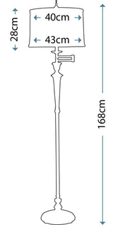 Lampa stojąca 167cm - podłogowa (antyczny nikiel) do salonu sypialni gabinetu (1xE27) Stiffel (Arlington)