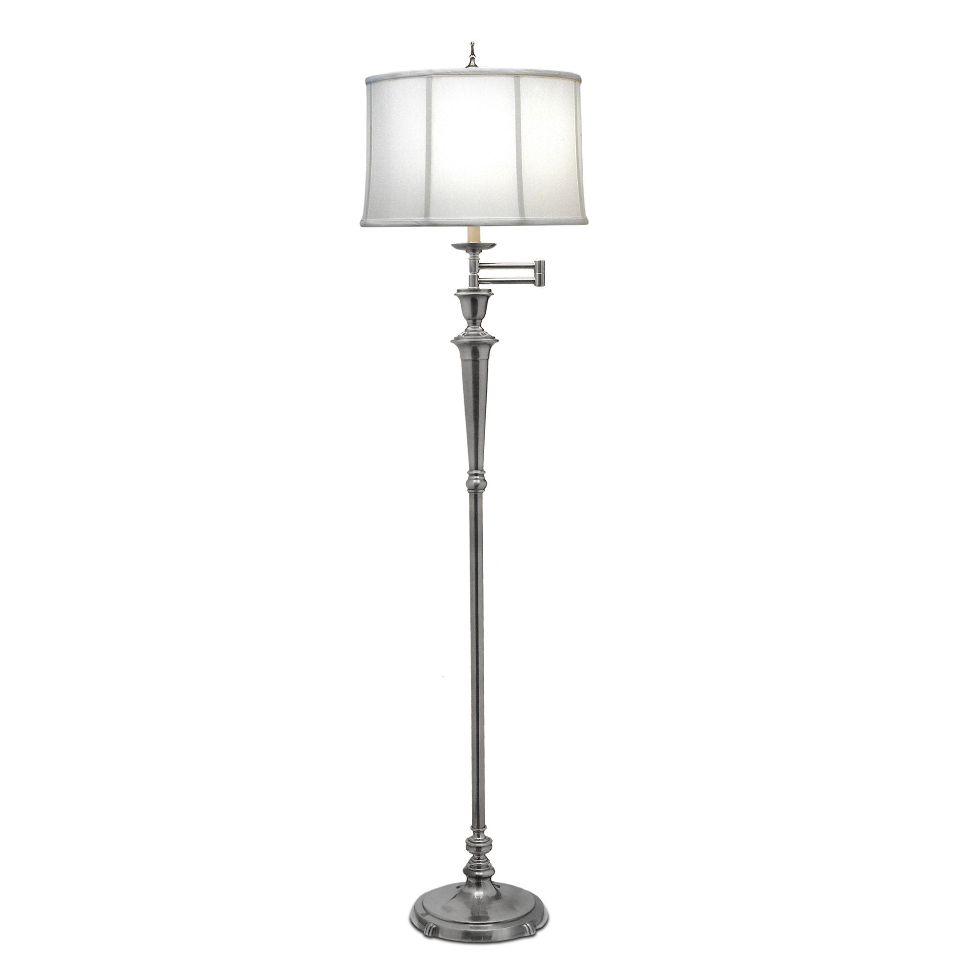 Lampa stojąca 167cm - podłogowa (antyczny nikiel) do salonu sypialni gabinetu (1xE27) Stiffel (Arlington)