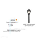 Lampa stojąca 36cm ogrodowa zewnętrzna słupek IP 44 (1,5W 3000K) (system 12V LED) Laurus