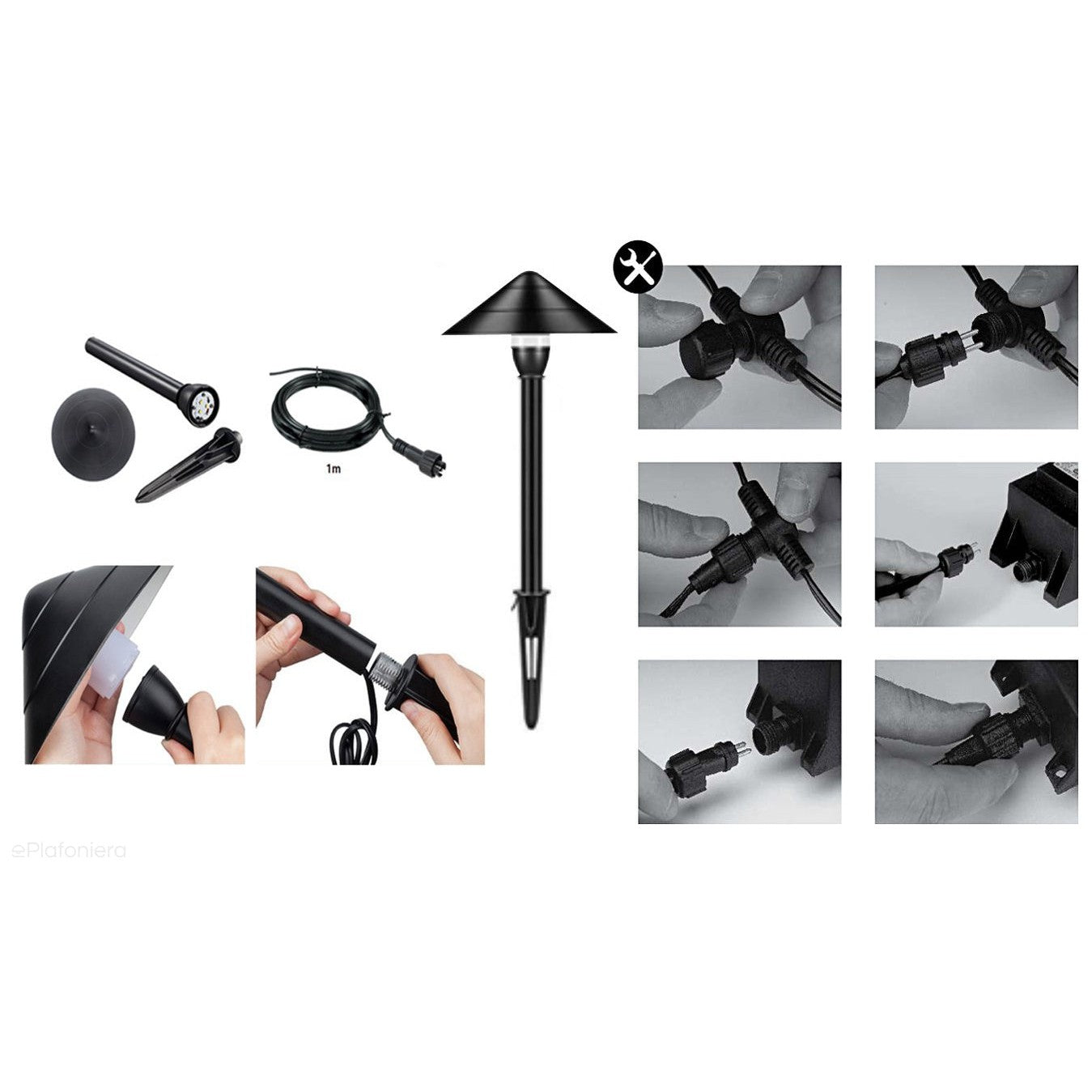 Lampa stojąca 44cm ogrodowa zewnętrzna słupek IP 44 (2W, 3000K) (system 12V LED) Ceto