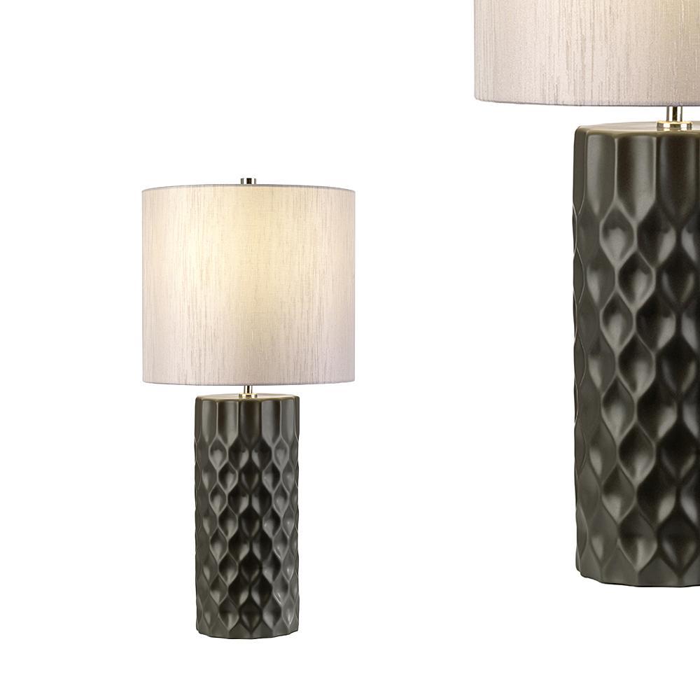 Lampa stojąca 65cm - stołowa (ceramika grafitowa) do sypialni salonu (1xE27) Elstead (Barbican)
