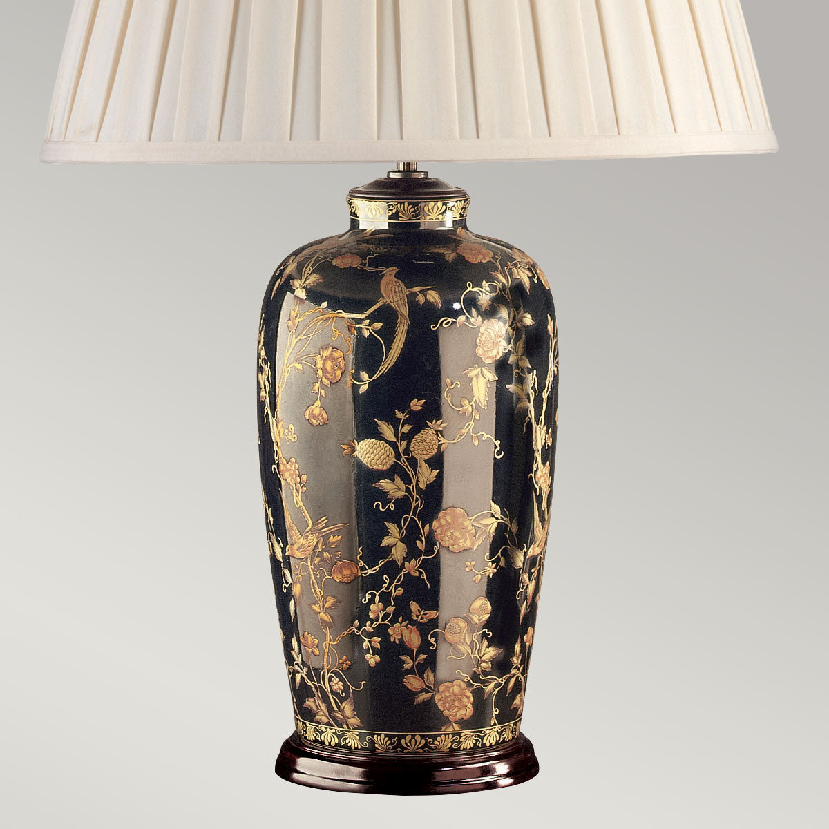 Lampa stojąca Black Birds 74cm - stołowa (wzorzysta porcelana) do sypialni salonu (1xE27) Elstead
