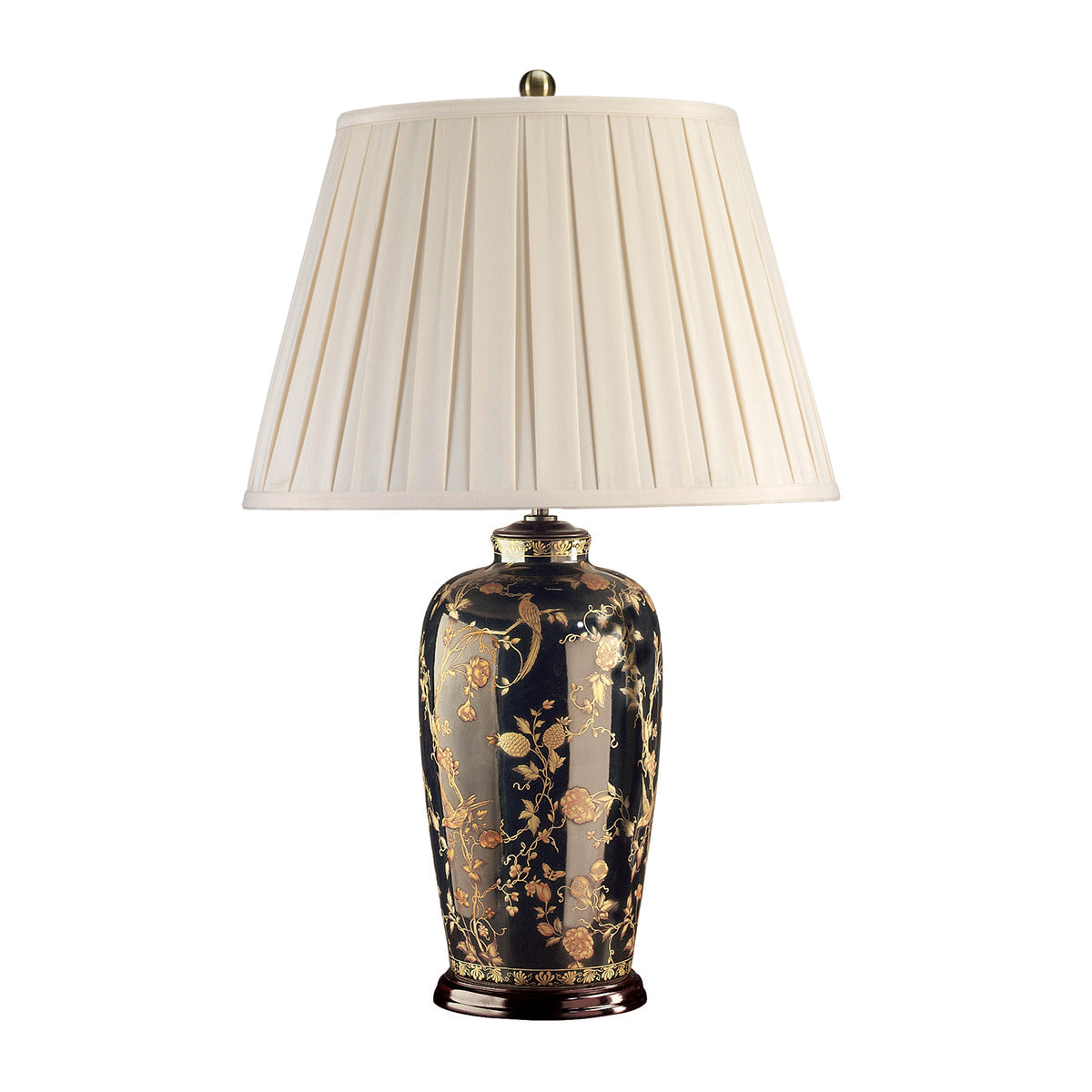 Lampa stojąca Black Birds 74cm - stołowa (wzorzysta porcelana) do sypialni salonu (1xE27) Elstead