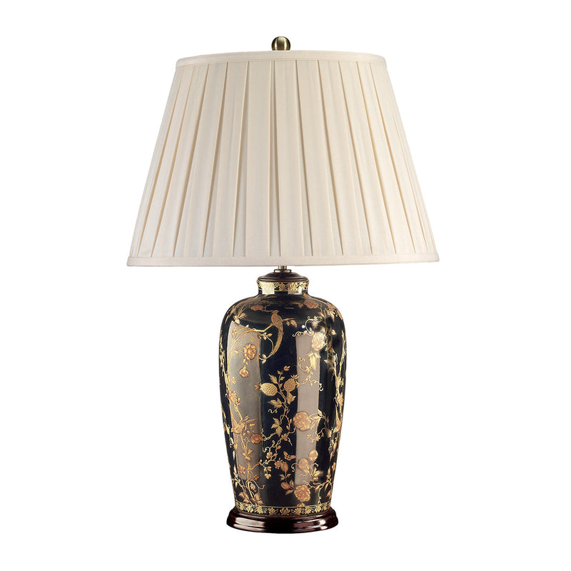 Lampa stojąca Black Birds 74cm - stołowa (wzorzysta porcelana) do sypialni salonu (1xE27) Elstead