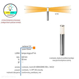 Lampa stojąca (Lunia 44cm/Silia 60cm) ogrodowa zewnętrzna słupek IP 44 (1W, 3000K/6000K) (system 12V LED)