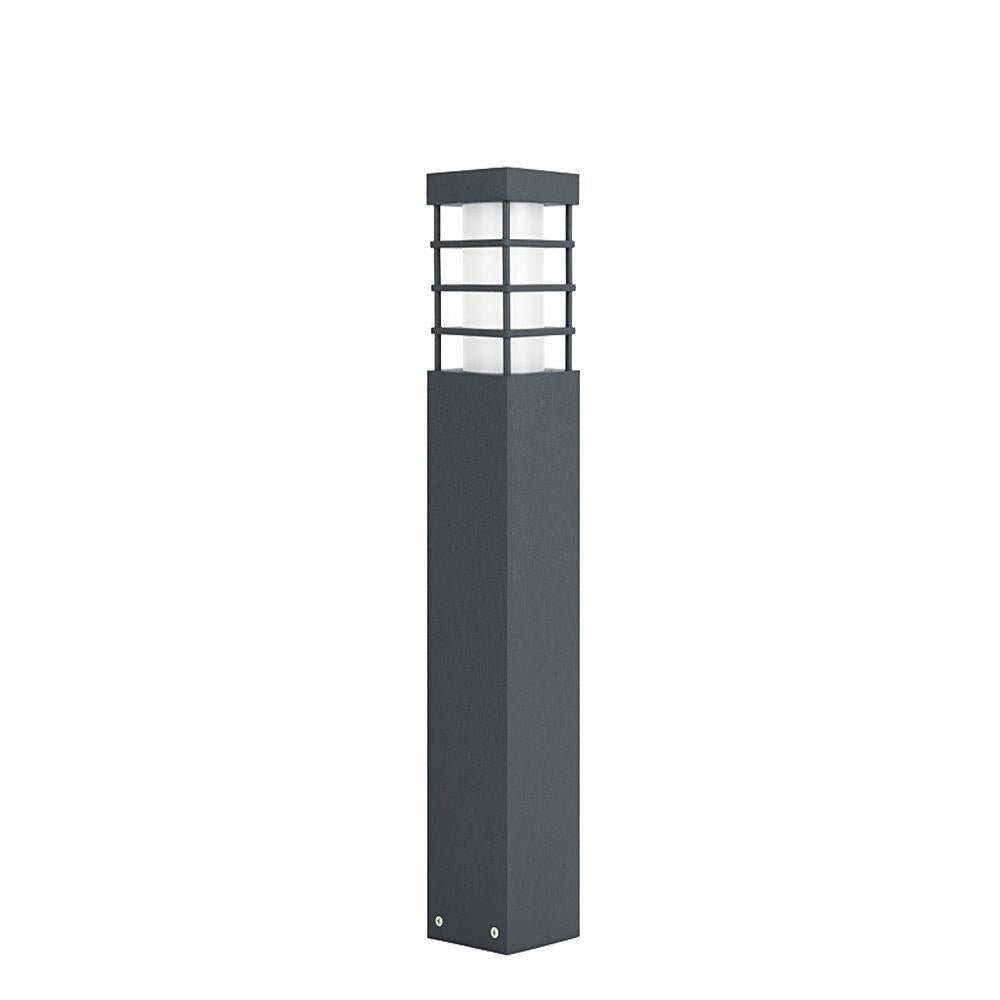 Lampa stojąca - słupek (Rado II) ogrodowa zewnętrzna (grafit/czarna/szara) (1x E27) SU-MA