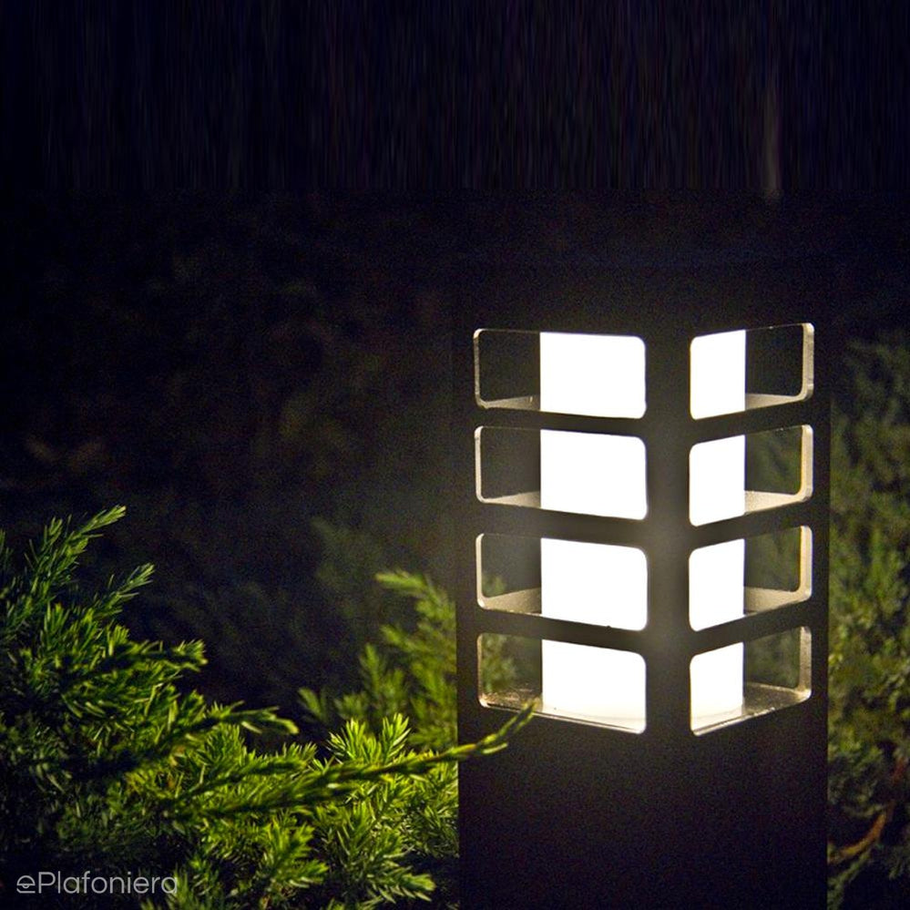 Lampa stojąca - słupek (Rado III) ogrodowa zewnętrzna (grafit/czarna/szara) (1x E27) SU-MA
