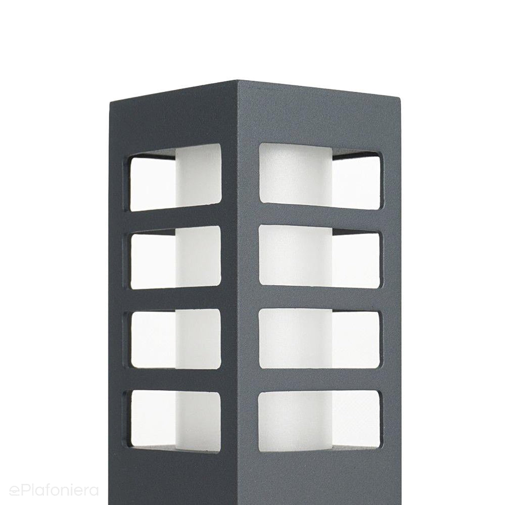 Lampa stojąca - słupek (Rado III) ogrodowa zewnętrzna (grafit/czarna/szara) (1x E27) SU-MA