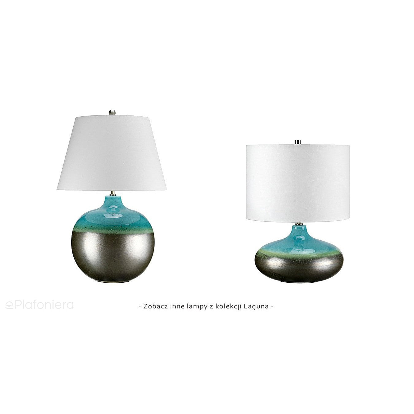 Lampa stojąca turkusowa 50cm - stołowa (porcelana) do salonu sypialni gabinetu (1xE27) Elstead (Laguna)