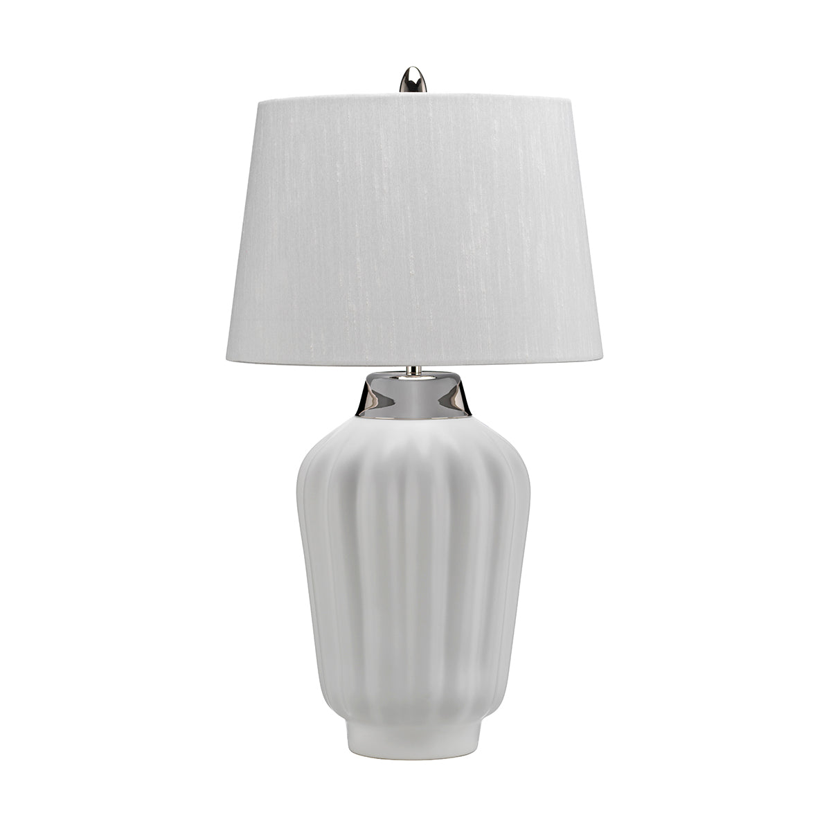 Lampa stołowa Bexley - 1 źródło światła - Biała/ Polerowany nikiel, Quintiesse Quintiesse - ePlafoniera