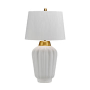 Lampa stołowa Bexley - 1 źródło światła - Biała/ Szczotkowany mosiądz , Quintiesse Quintiesse - ePlafoniera