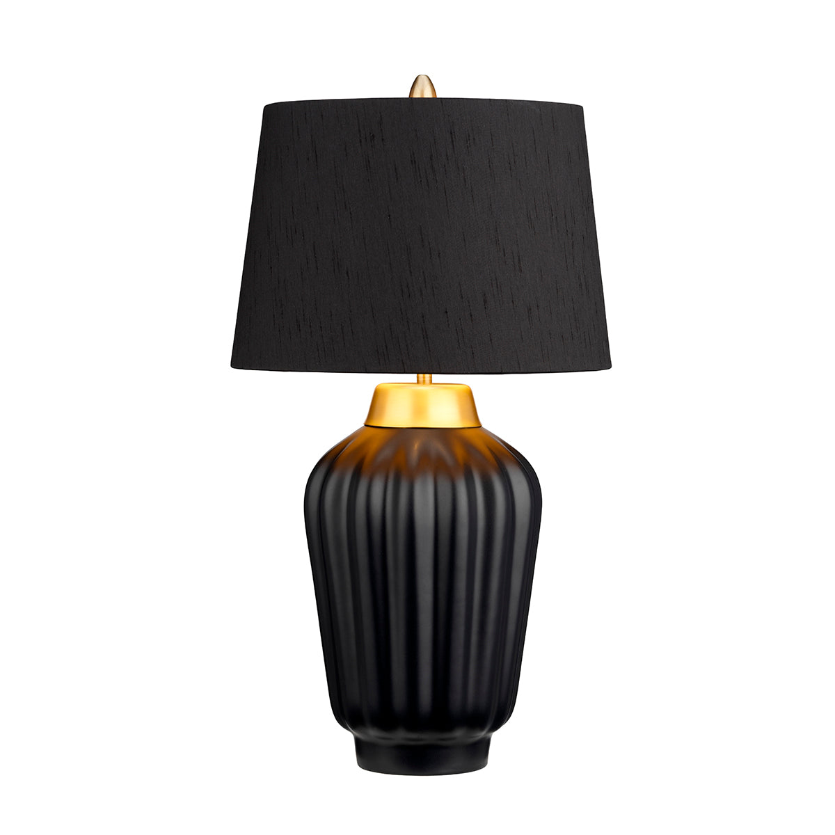 Lampa stołowa Bexley - 1 źródło światła - Czarna/ Szczotkowany mosiądz, Quintiesse - ePlafoniera.pl