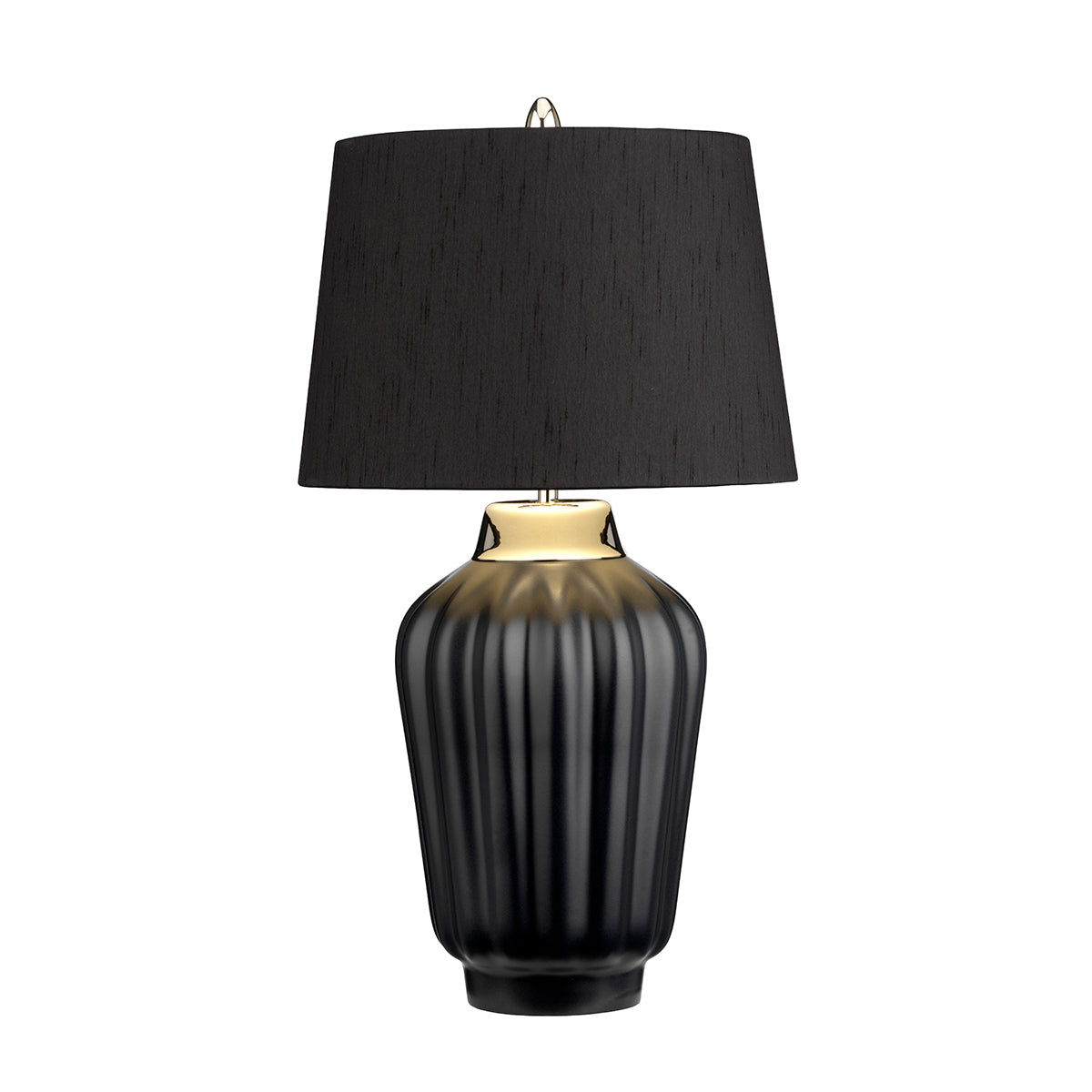 Lampa stołowa Bexley - 1 źródło światła - Czarna/ Polerowany nikiel , Quintiesse - ePlafoniera.pl