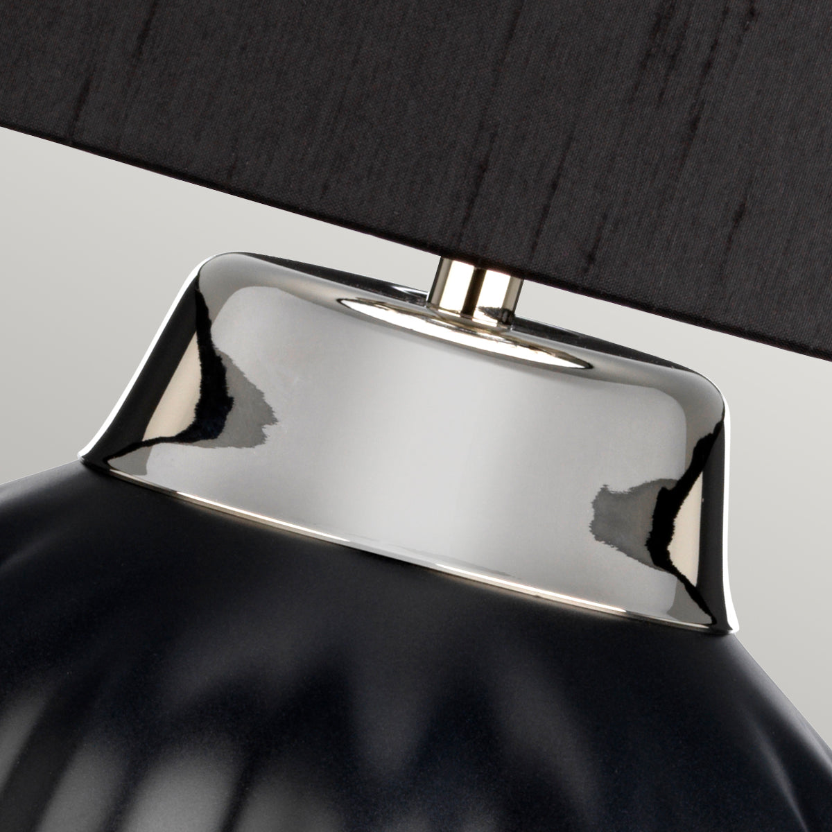 Lampa stołowa Bexley - 1 źródło światła - Czarna/ Polerowany nikiel , Quintiesse - ePlafoniera.pl