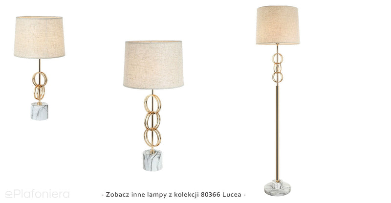 Lampa stołowa glamour do salonu sypialni (złota, 52cm) Lucea 80366-01-TM1-SW BALLAS