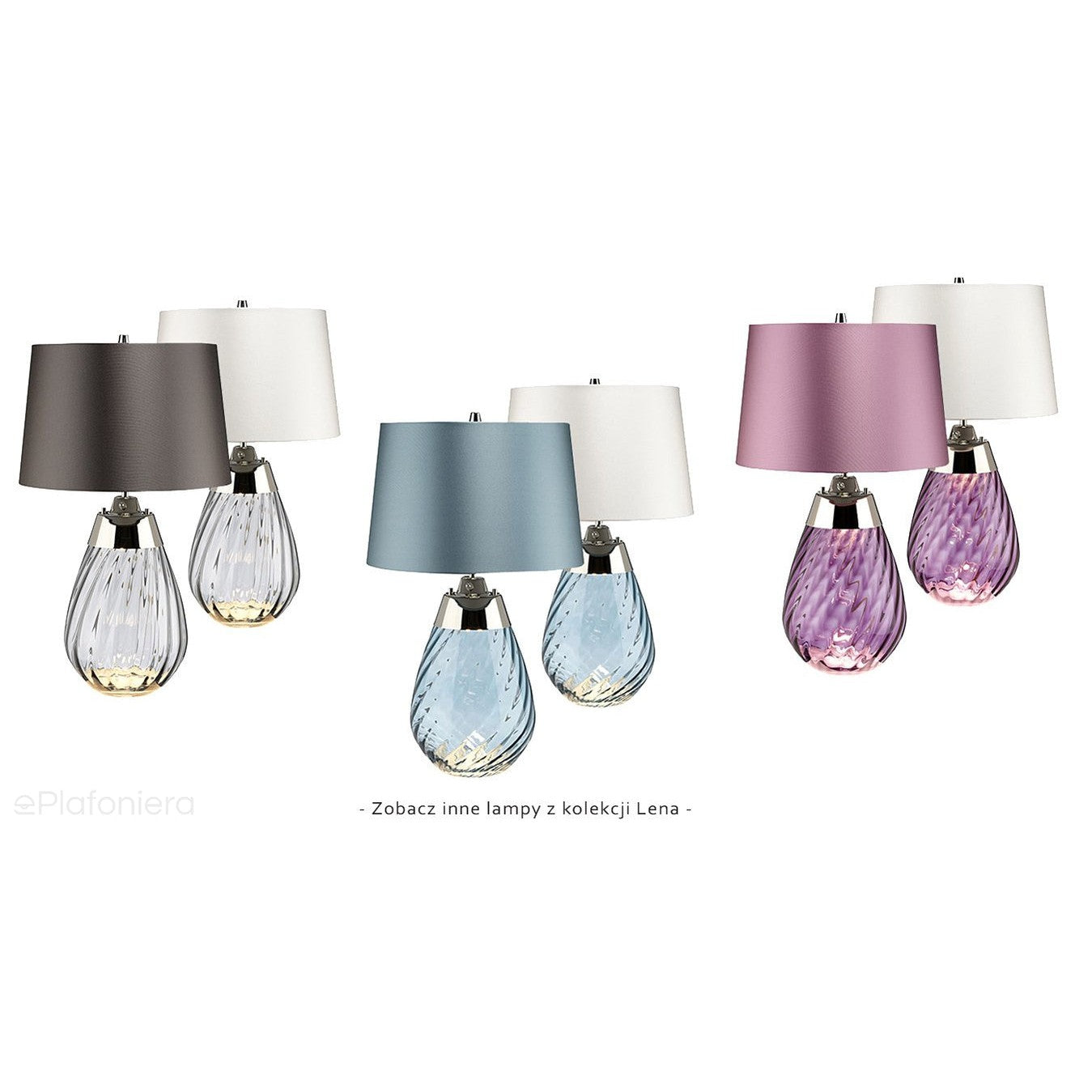 Lampa stołowa Lena z czteropozycyjnym przełącznikiem - Elstead, 60cm (niebieskie szkło, 1xE27, 1xGU10)