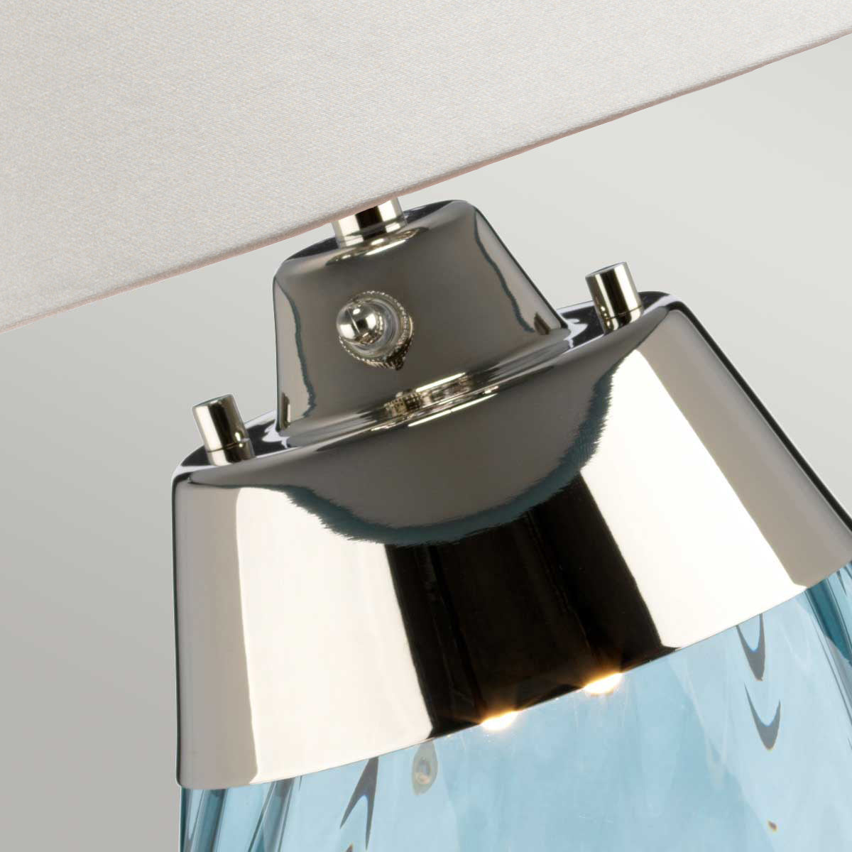 Lampa stołowa Lena z czteropozycyjnym przełącznikiem - Elstead, 60cm (niebieskie szkło, 1xE27, 1xGU10)