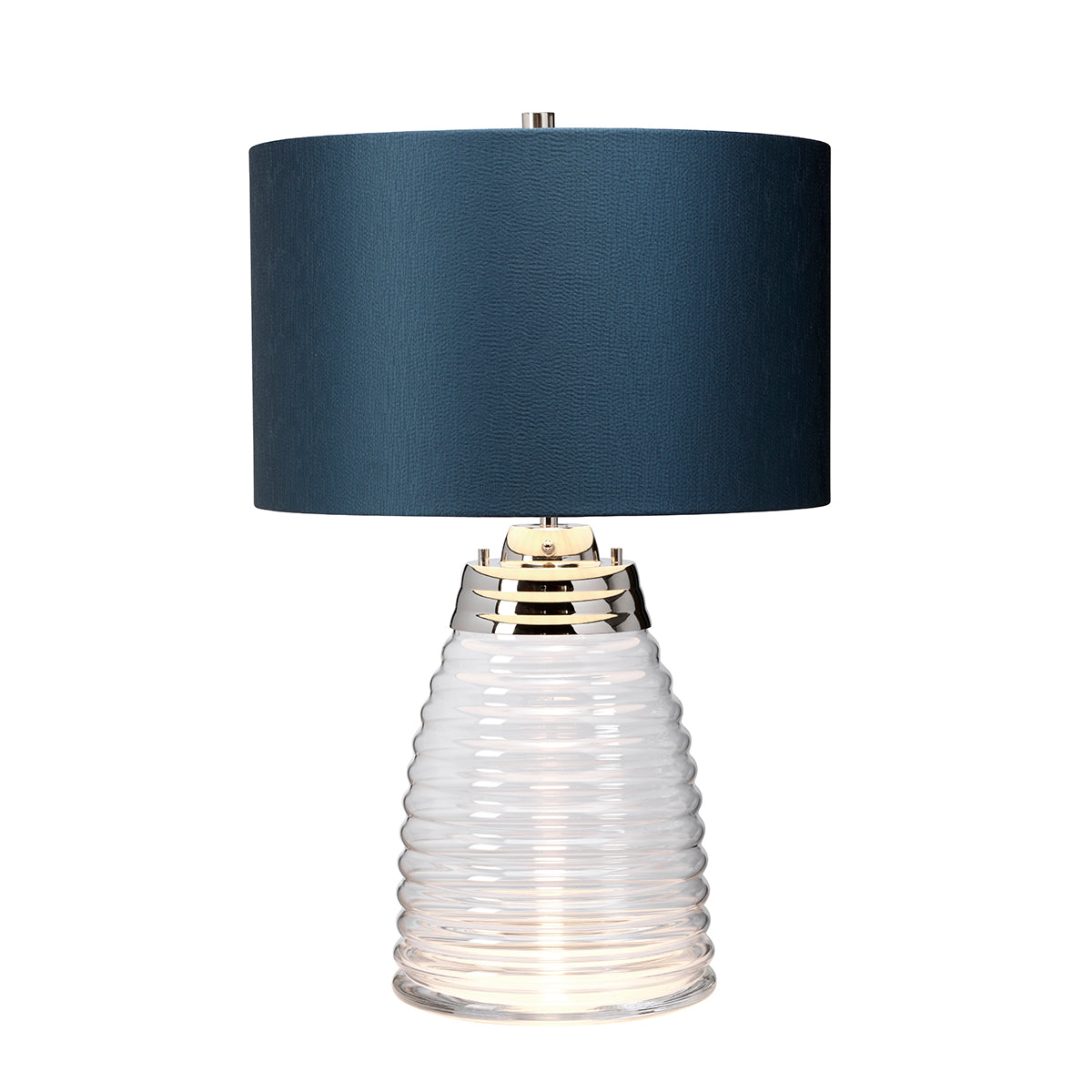 Lampa stołowa Milne - 2 źródła światła - Ciemnoniebieski abażur , Quintiesse - ePlafoniera.pl