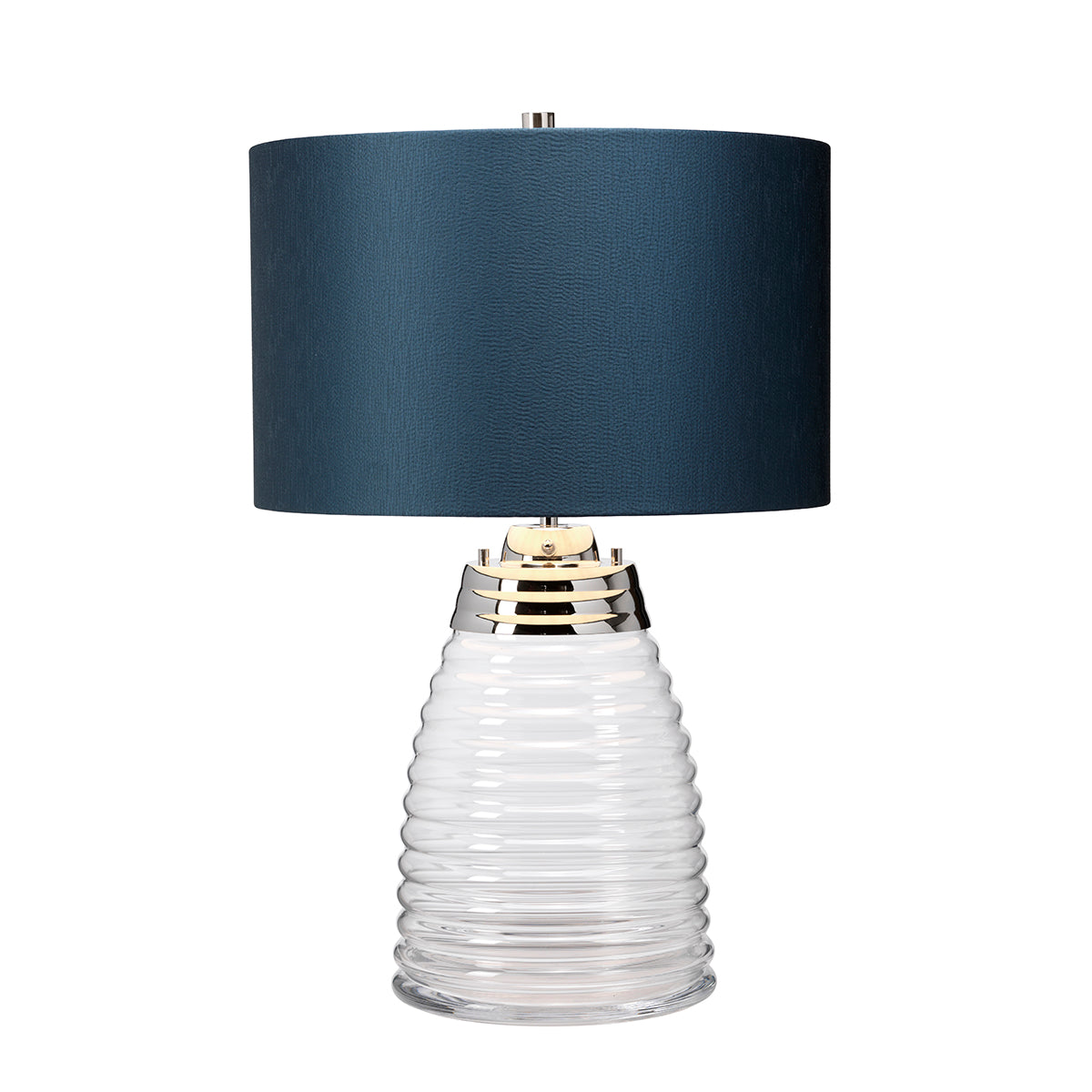 Lampa stołowa Milne - 2 źródła światła - Ciemnoniebieski abażur , Quintiesse - ePlafoniera.pl