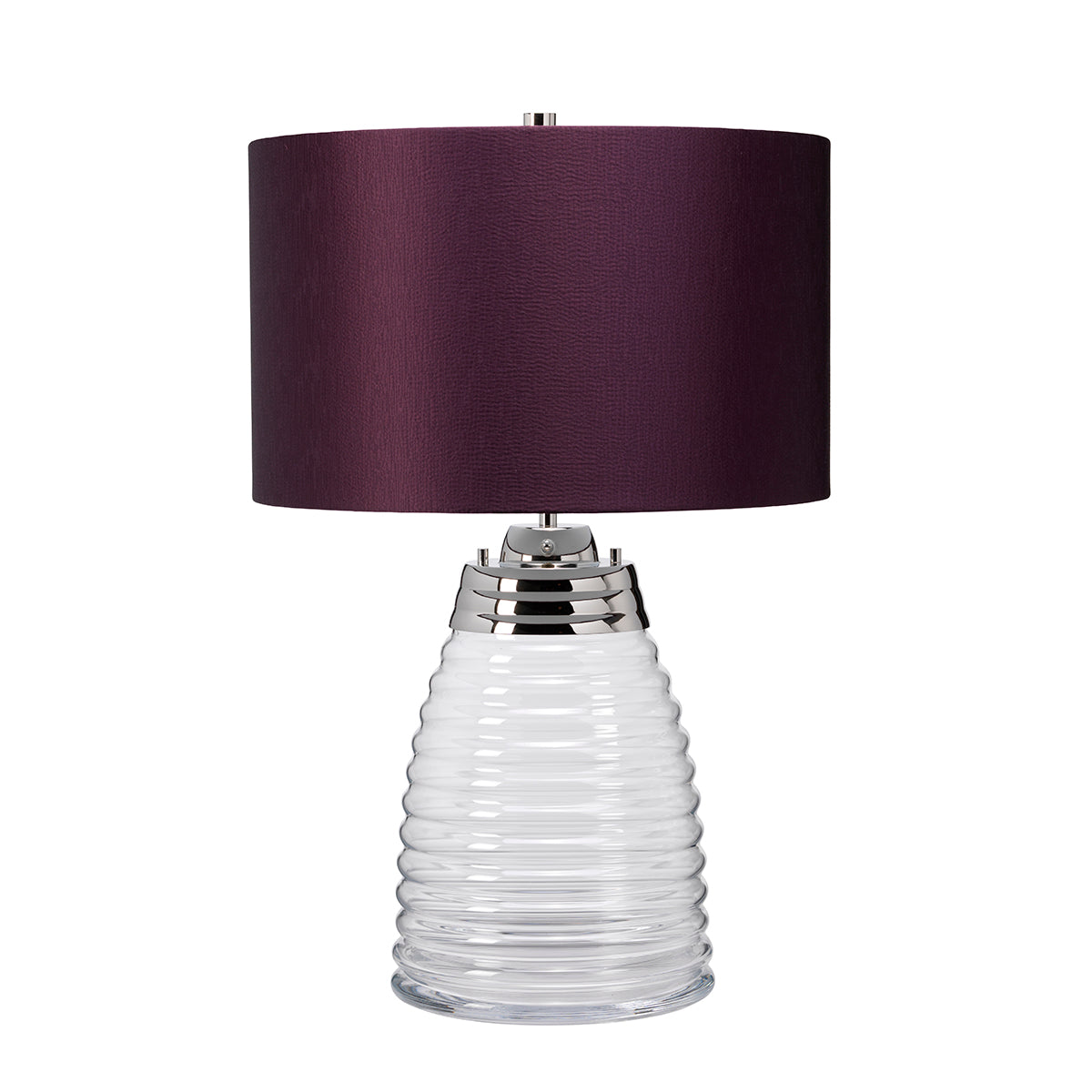Lampa stołowa Milne - 2 źródła światła - Fioletowy abażur , Quintiesse - ePlafoniera.pl