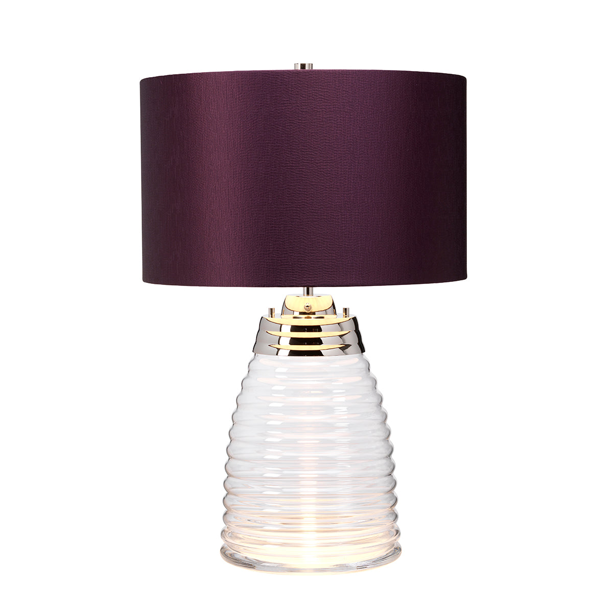 Lampa stołowa Milne - 2 źródła światła - Fioletowy abażur , Quintiesse - ePlafoniera.pl