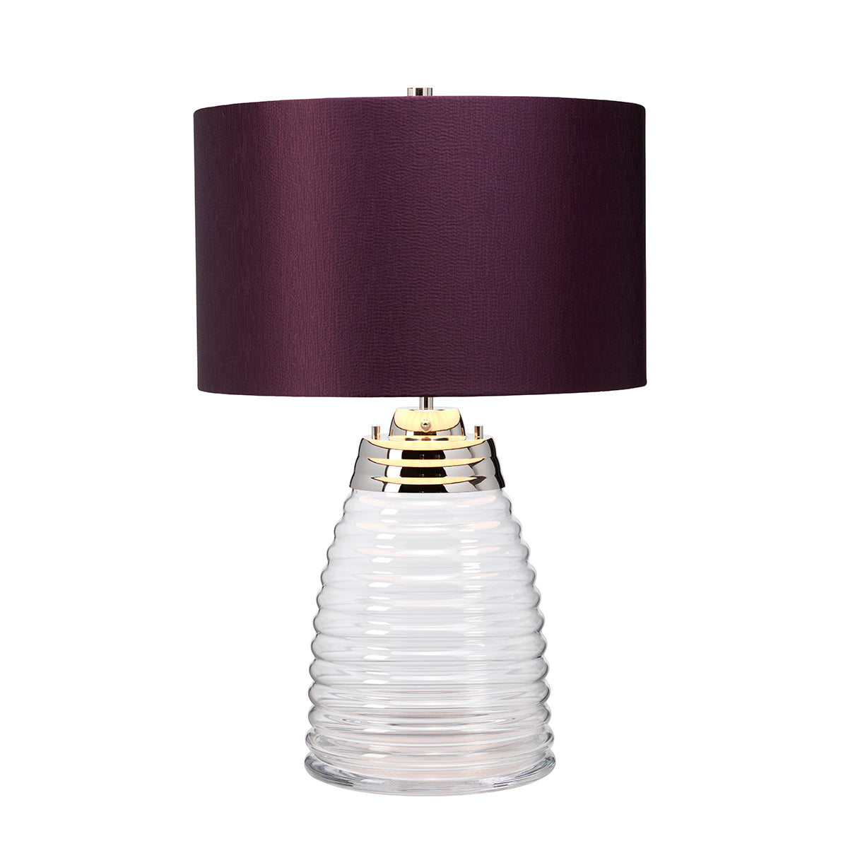 Lampa stołowa Milne - 2 źródła światła - Fioletowy abażur , Quintiesse - ePlafoniera.pl