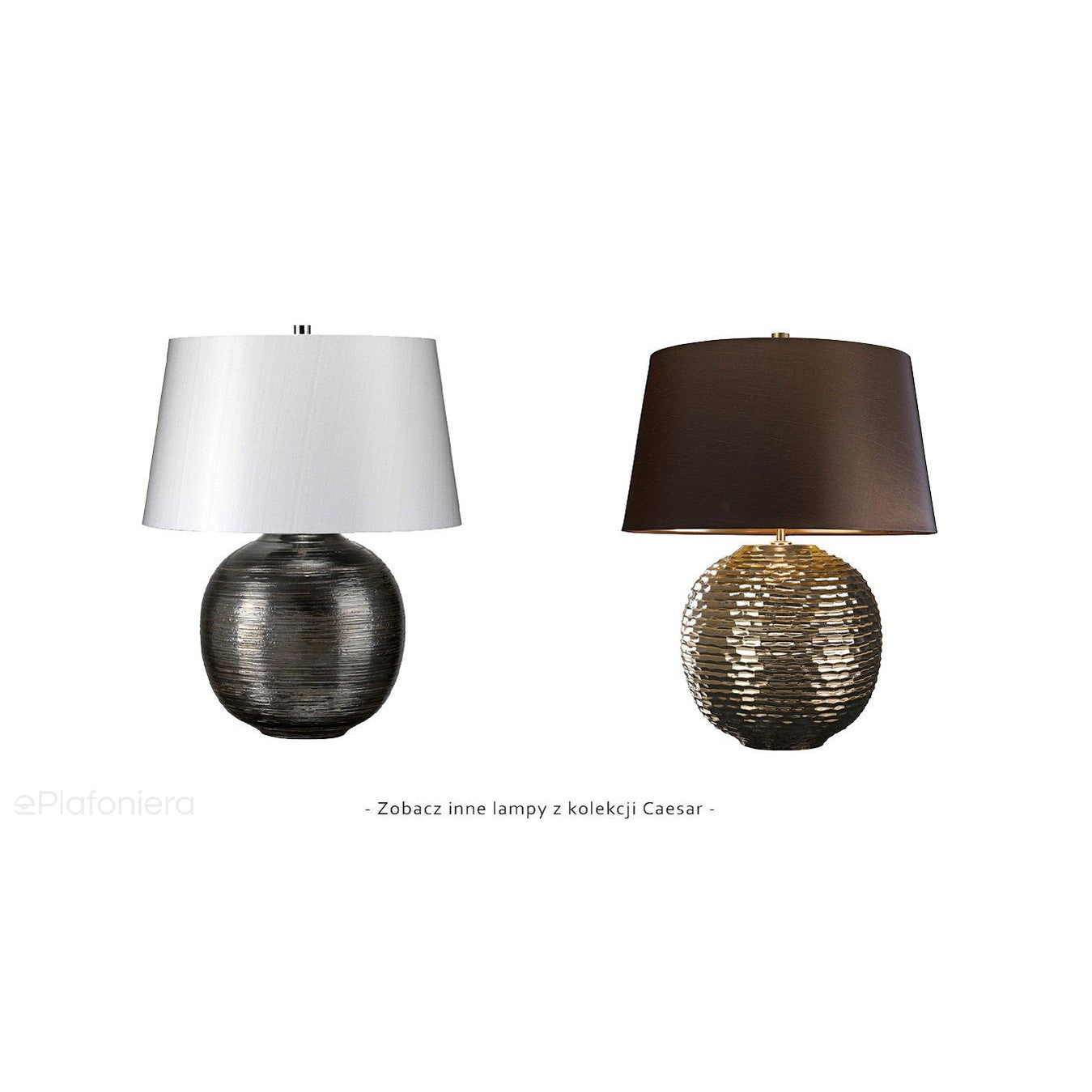 Lampa stołowa / nocna Caesar - Elstead (ceramika srebrna, 55cm, 1xE27)