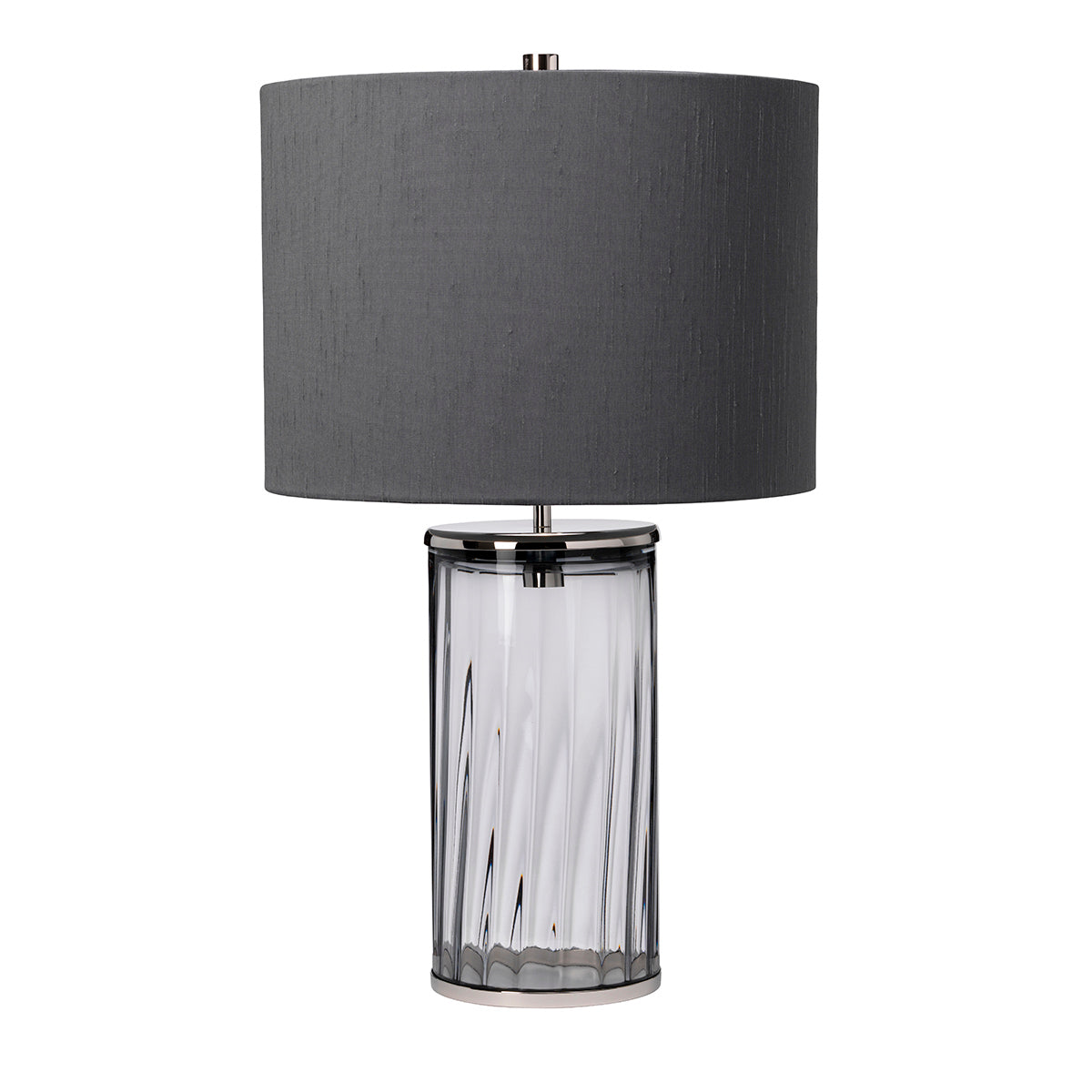 Lampa stołowa Reno - 1 źródło światła - Dymione szkło/ Polerowany nikiel , Quintiesse Quintiesse - ePlafoniera