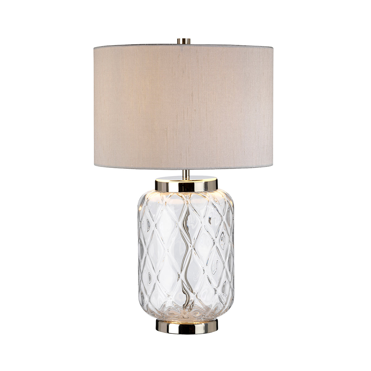 Lampa stołowa Sola - 1 źródło światła - Srebrny abażur, Quintiesse - ePlafoniera.pl