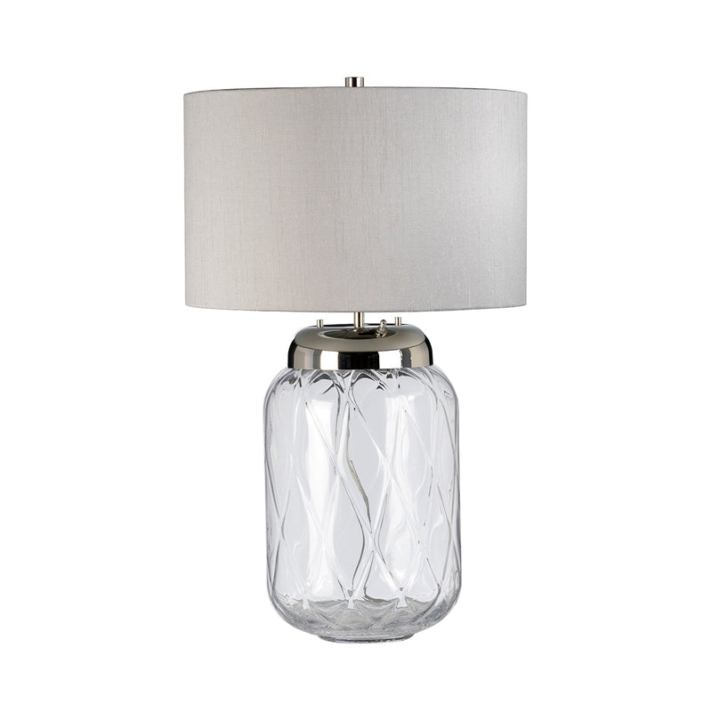Lampa stołowa Sola - 2 źródła światła - Srebrny abażur, Quintiesse - ePlafoniera.pl