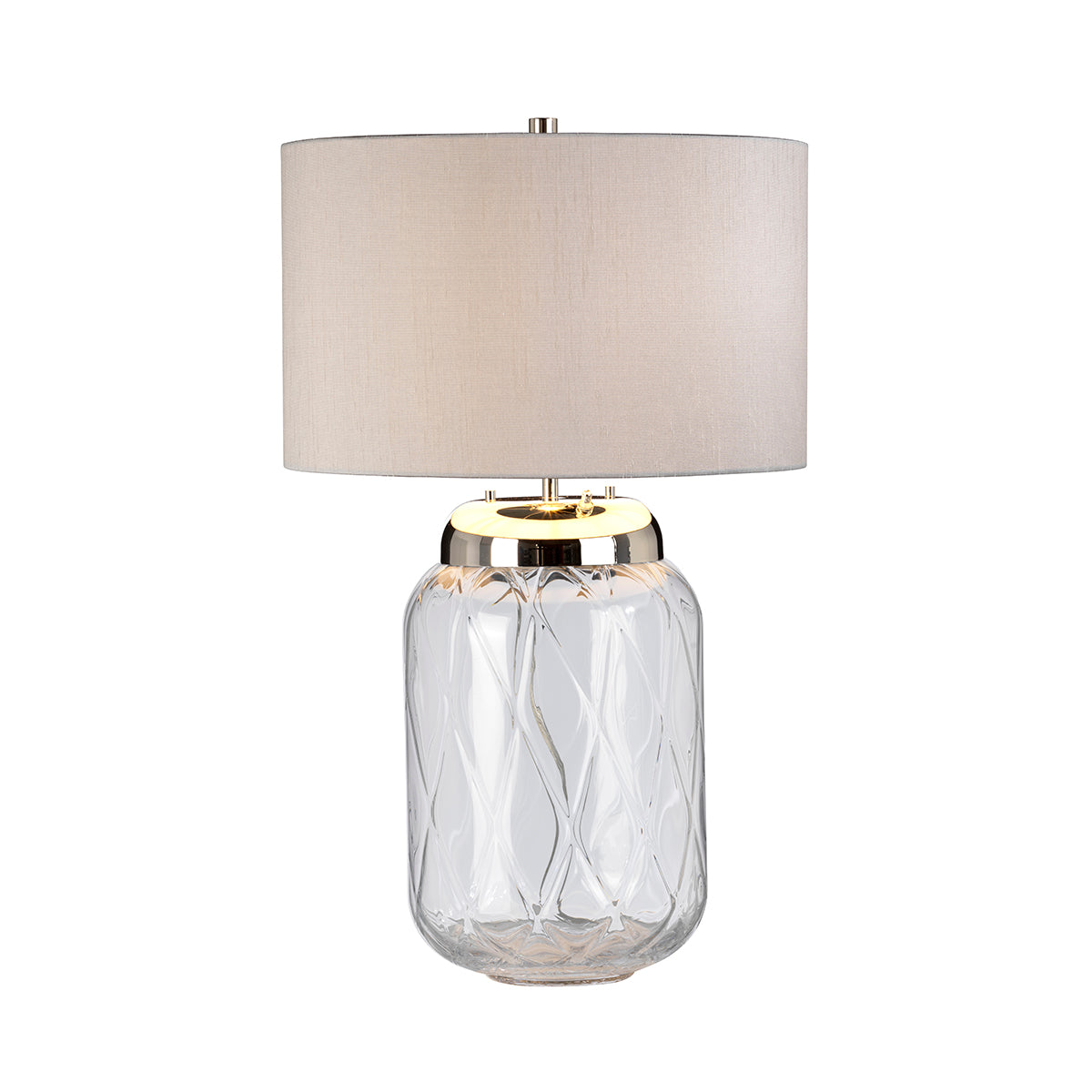 Lampa stołowa Sola - 2 źródła światła - Srebrny abażur, Quintiesse - ePlafoniera.pl