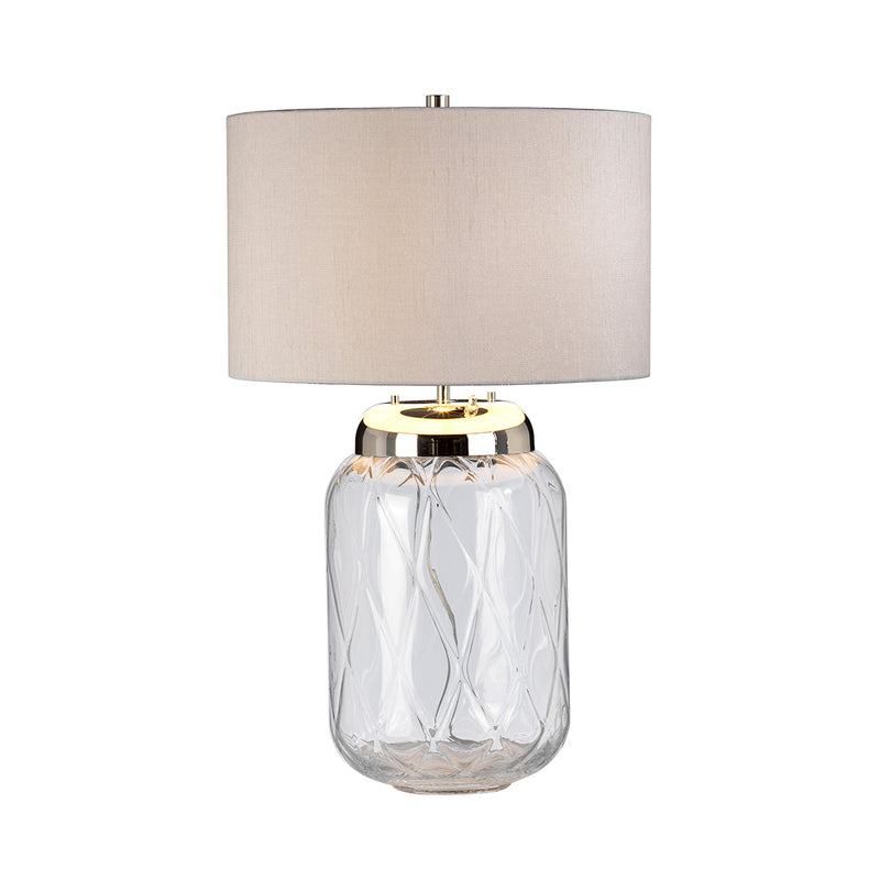 Lampa stołowa Sola - 2 źródła światła - Srebrny abażur, Quintiesse - ePlafoniera.pl