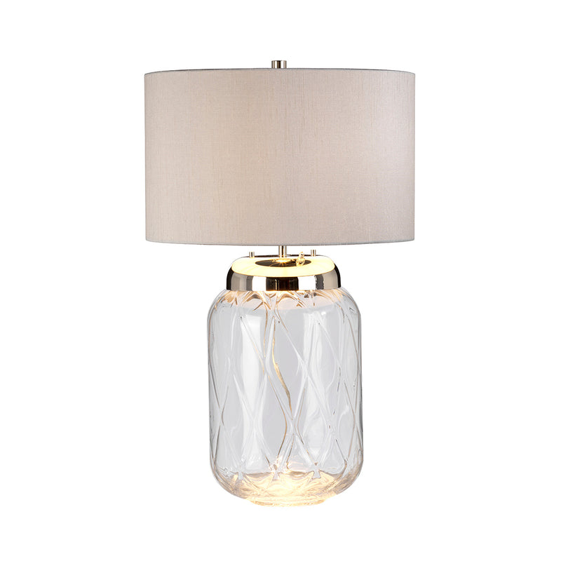 Lampa stołowa Sola - 2 źródła światła - Srebrny abażur, Quintiesse - ePlafoniera.pl