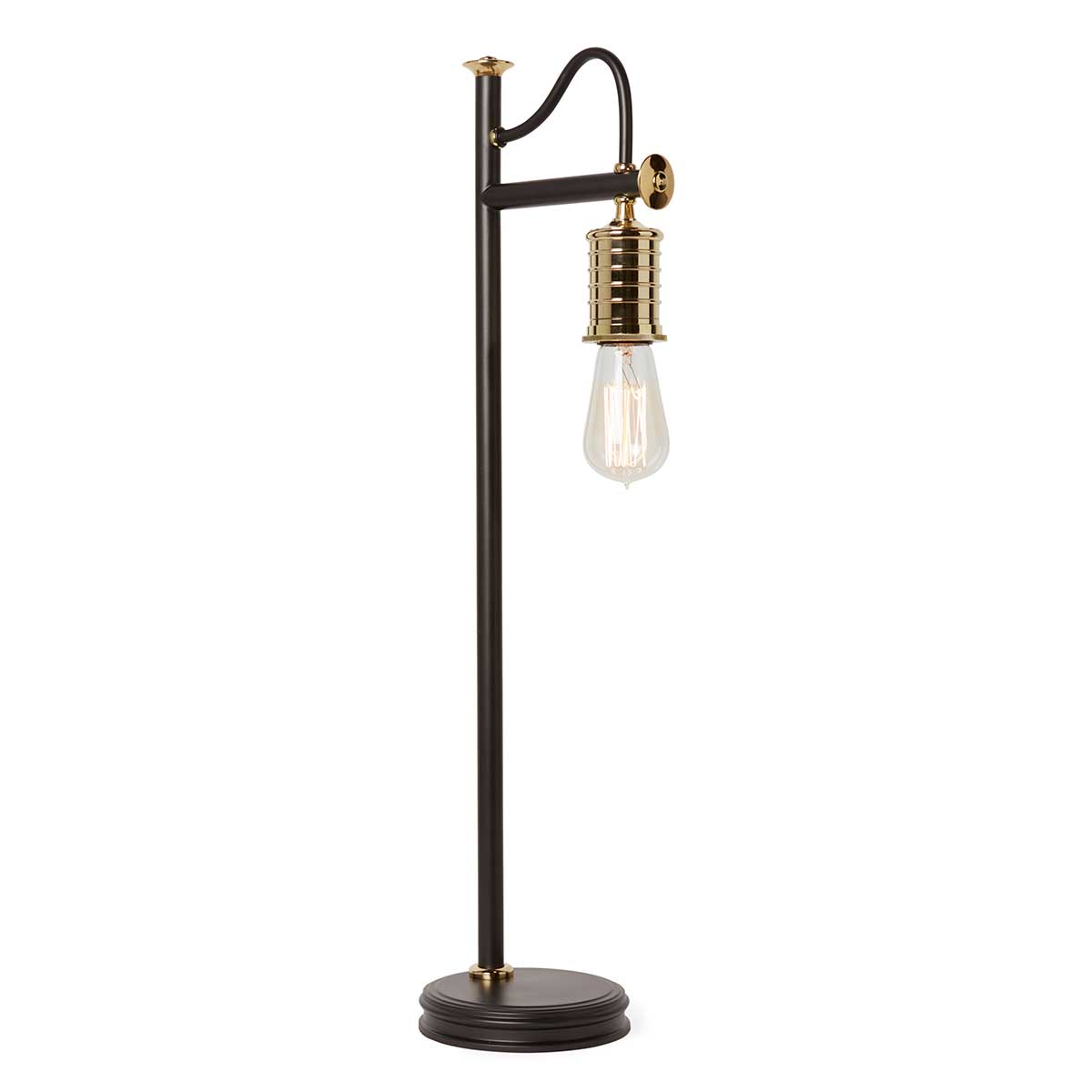 Lampa stołowa - wisząca żarówka (mosiądz, czarny 1xE27) biurkowa do sypialni salonu, Elstead (Douille)