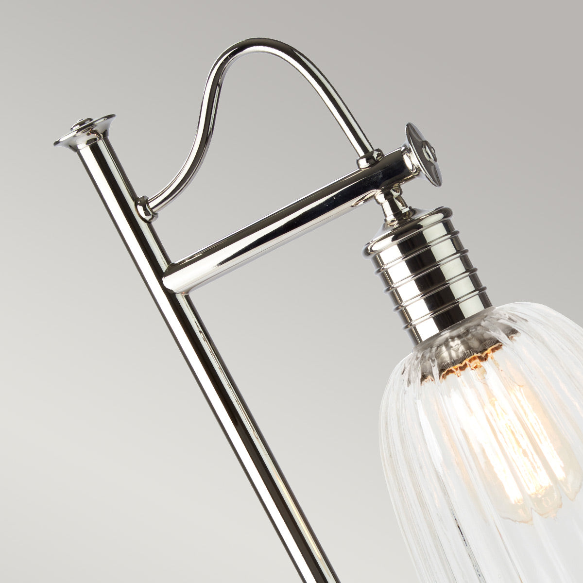 Lampa stołowa - wisząca żarówka (nikiel 1xE27) biurkowa do sypialni salonu, Elstead (Douille)