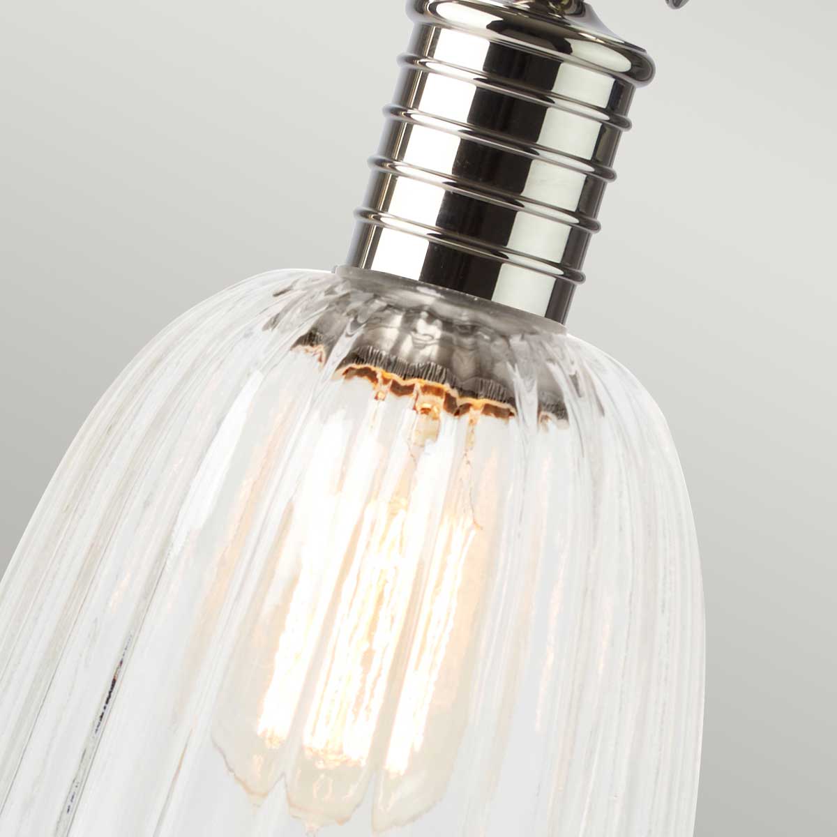 Lampa stołowa - wisząca żarówka (nikiel 1xE27) biurkowa do sypialni salonu, Elstead (Douille)