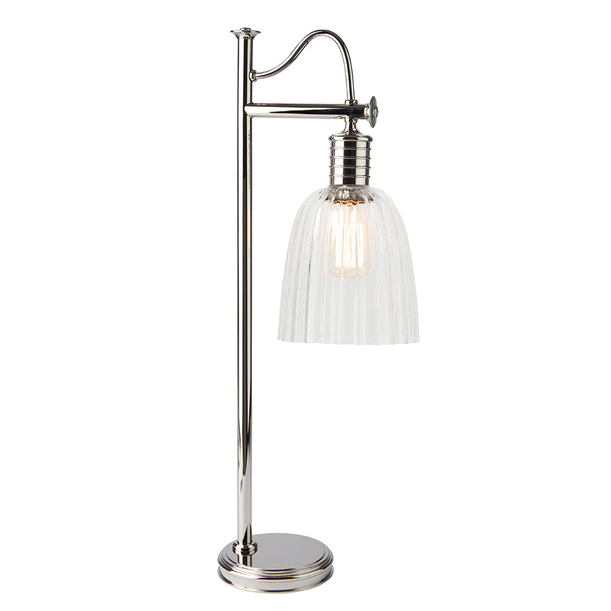 Lampa stołowa - wisząca żarówka (nikiel 1xE27) biurkowa do sypialni salonu, Elstead (Douille)