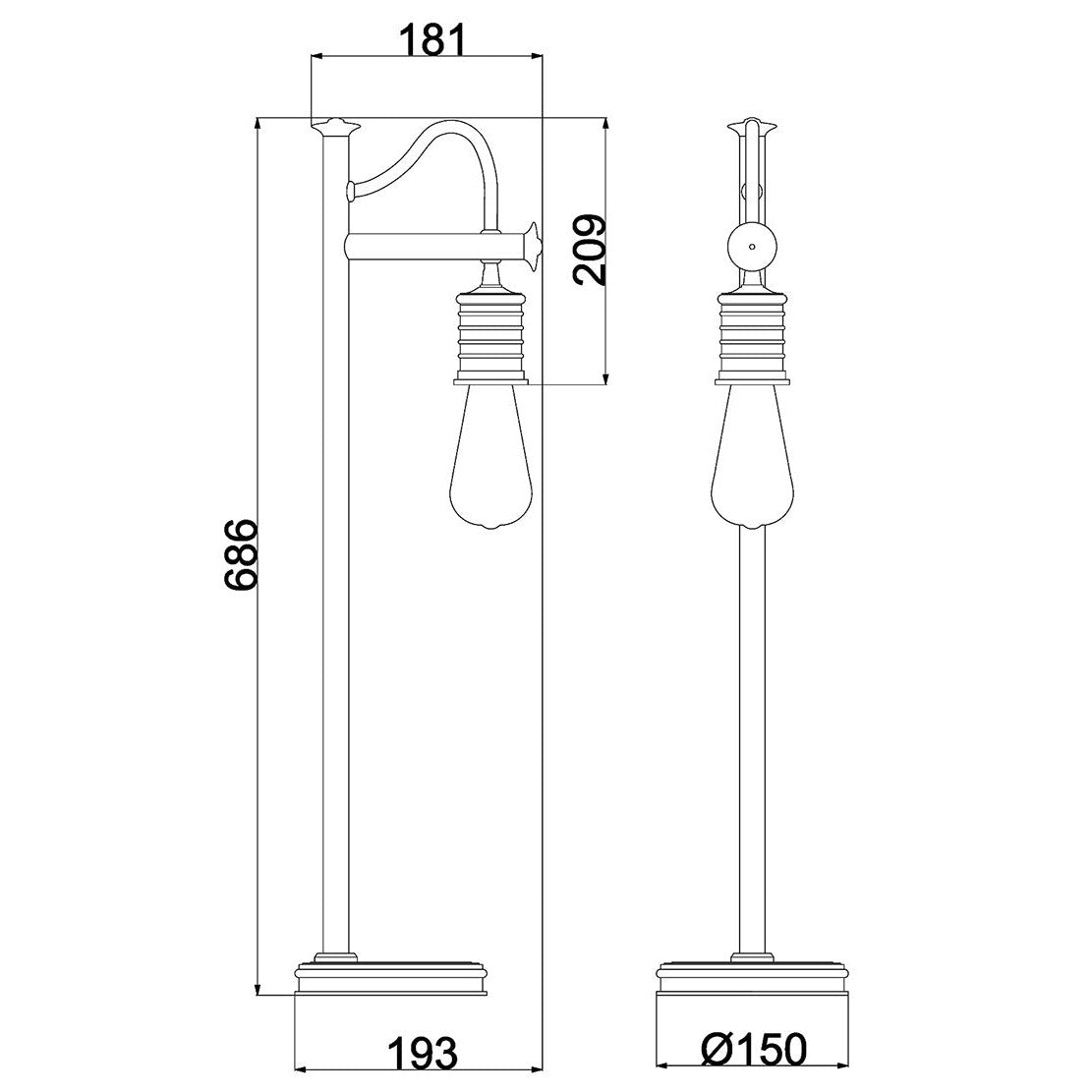 Lampa stołowa - wisząca żarówka (nikiel 1xE27) biurkowa do sypialni salonu, Elstead (Douille)