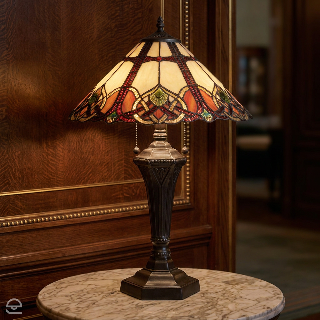 Lampa stołowa witrażowa Tiffany - Cambridge