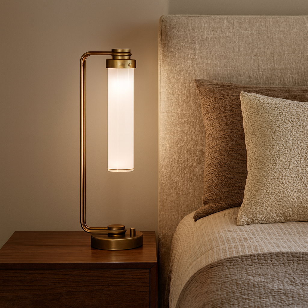 Lampa stołowa Wynwood - 1 źródło światła - Vintage mosiądz, Alora