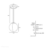 Lampa sufitowa 42cm - rurka czarna, jedna mleczna kula 14cm (E14) Aldex (Pinne) 1080PL-G1S