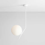 Lampa sufitowa 64cm, biała, jedna mleczna kula 20cm (E27) Aldex (Gallia) 1095PL-G